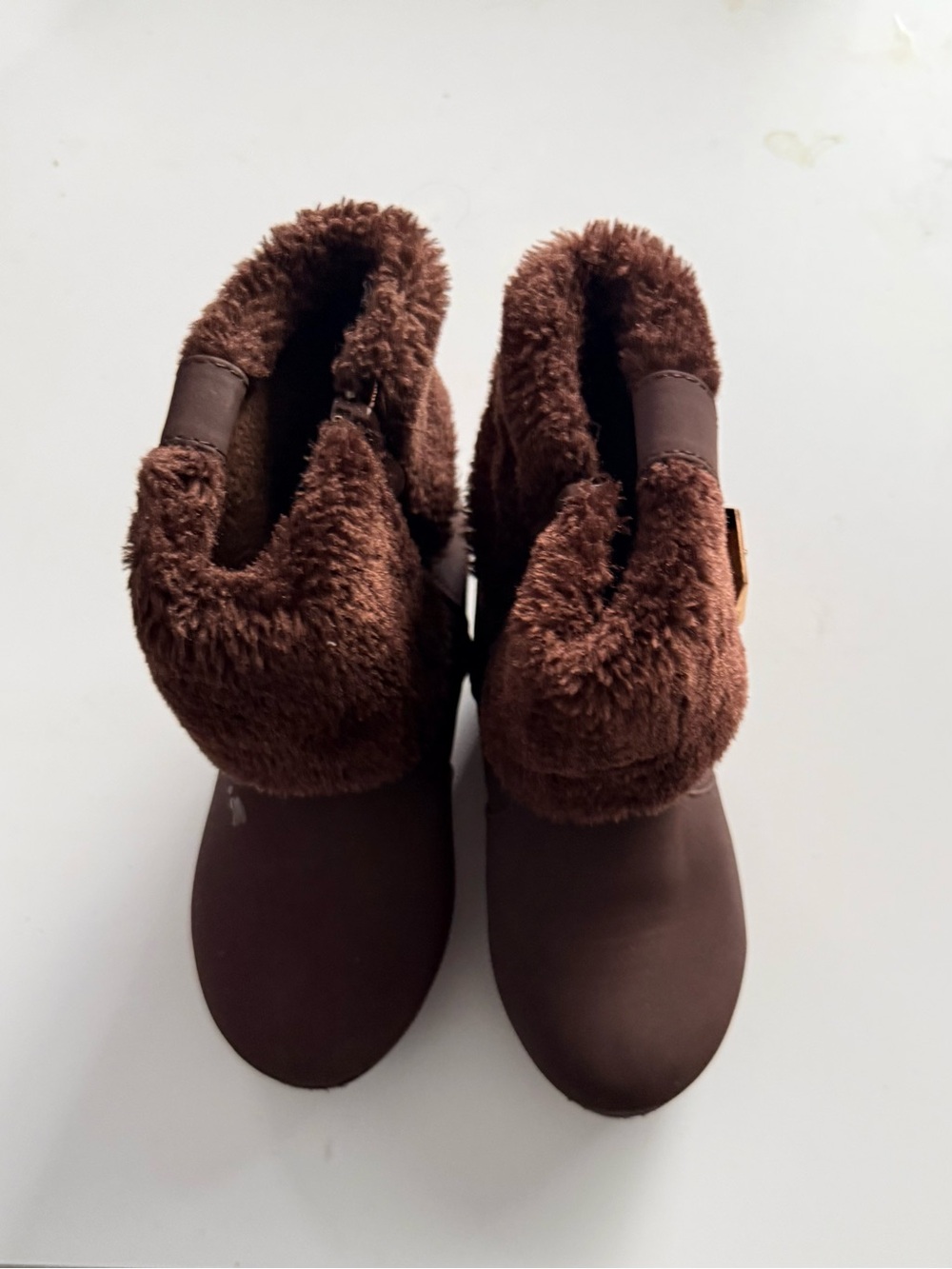 Kids Brown Faux-Fur Winter Boots - Cozy Ankle Style